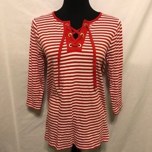 LIKE NEW Michael Kors Striped Shirt - Lace Up